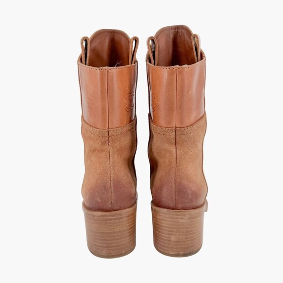 Chanel Paris Dallas Short Boots Size 39 US 8-8.5 Brown Suede Leather Western - Picture 7 of 16